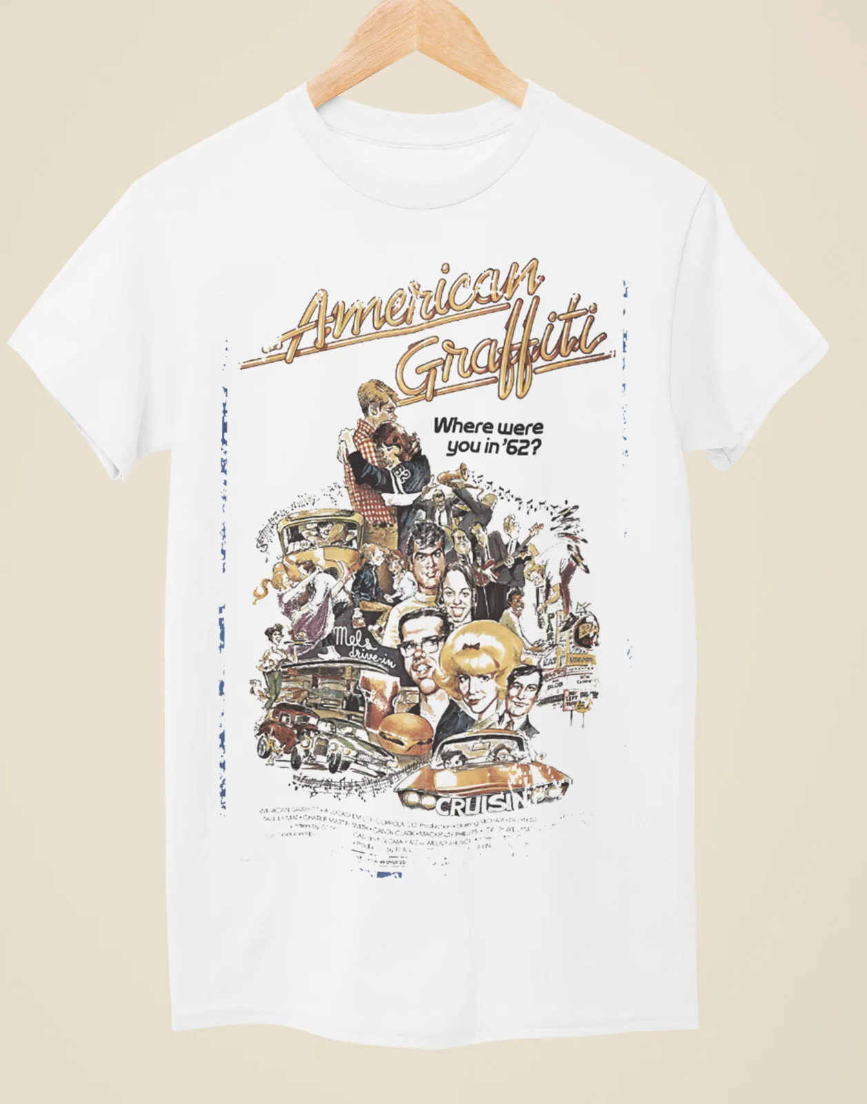 

American Graffiti - Movie Poster Inspired Unisex White T-Shirt