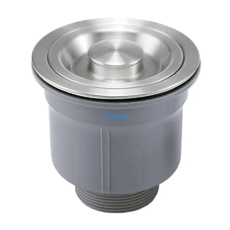 

E15A Pack Of 2 Kitchen Sink Drain Set Featuring Removable Basket and Sealing Stoppers In Sturdy Stainless Steel Materials