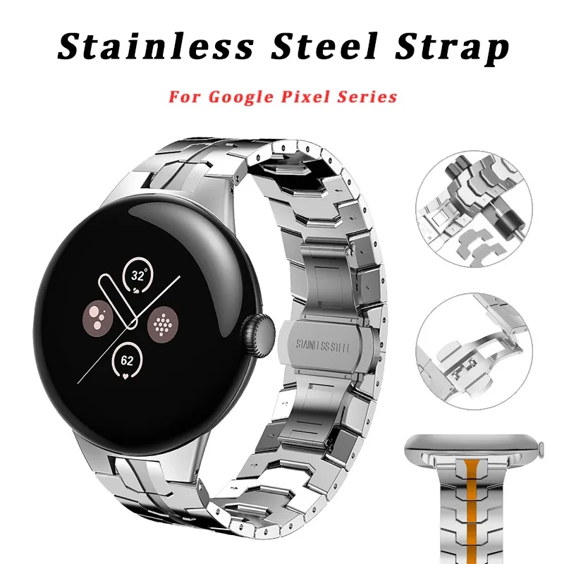 

Metal Stainless Steel watchband For Google Pixel Watch 1 2 3 41mm Strap accessories Replacement belt Bracelet Smartwatch band