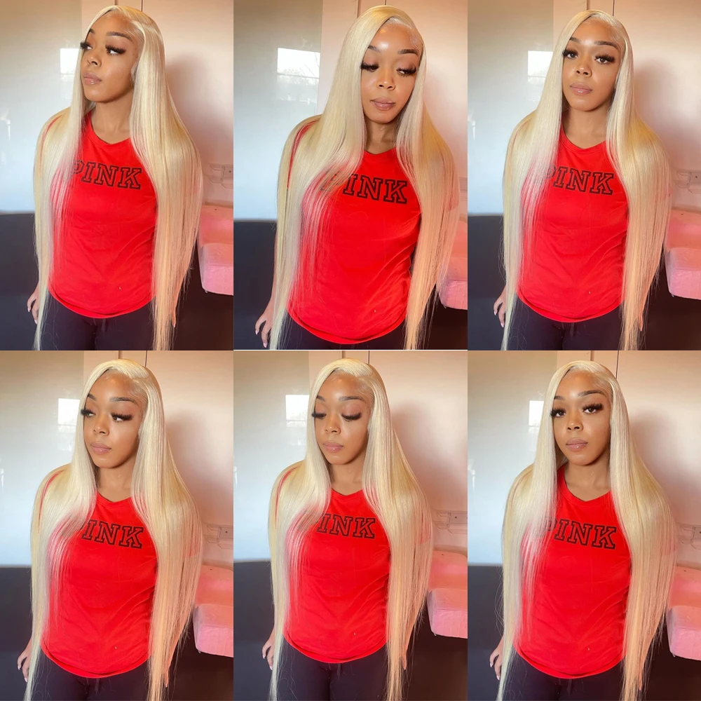 Blonde 613 13x6 HD Lace Frontal Wig 613 Lace Front Human Hair Wigs Pre Plucked Straight Human Hair Wig 13x1 T Part Lace Wig