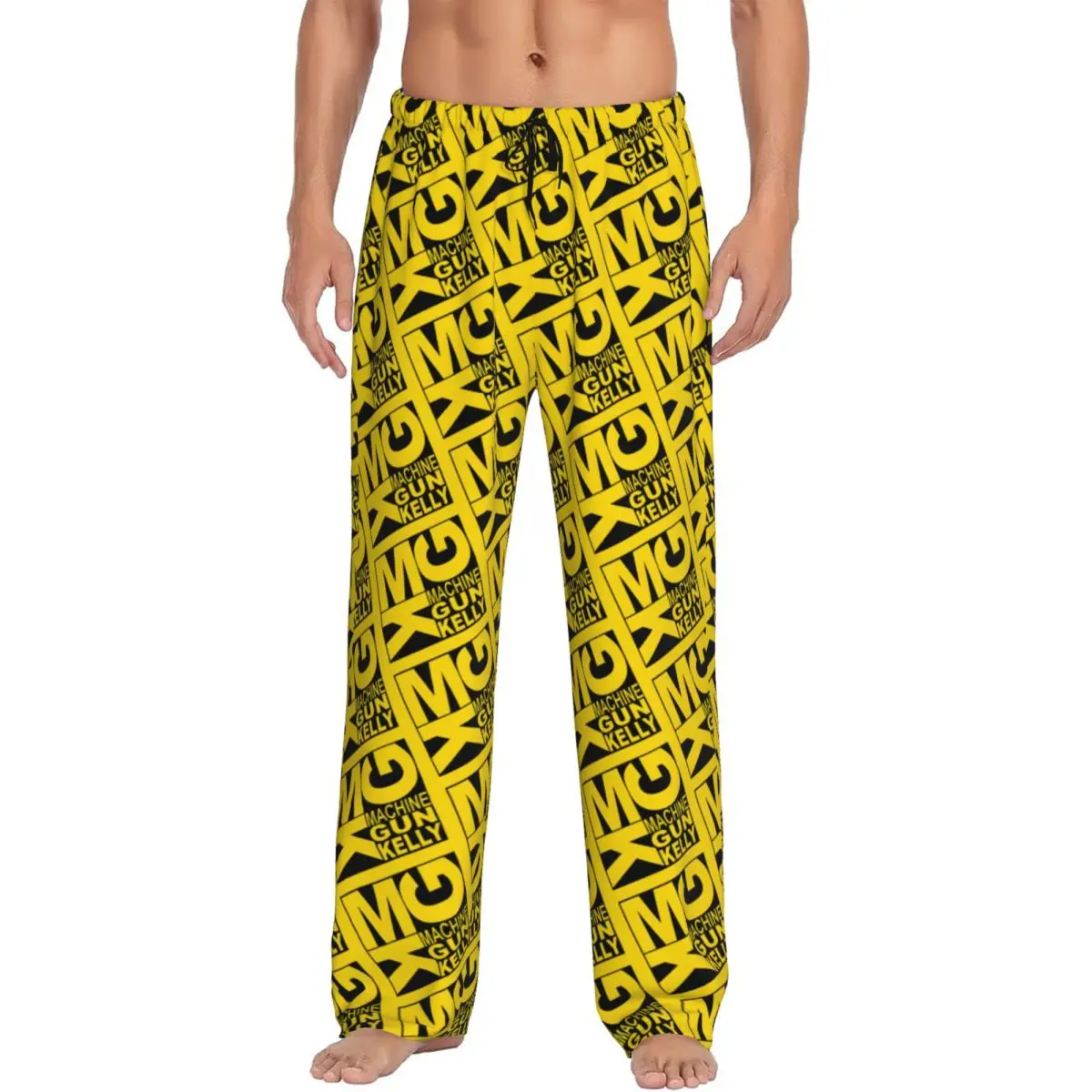 

Custom Printed Rapper MGK M-Machine Gun K-Kelly Pajama Pants Men's Sleep Sleepwear Bottoms with Pockets