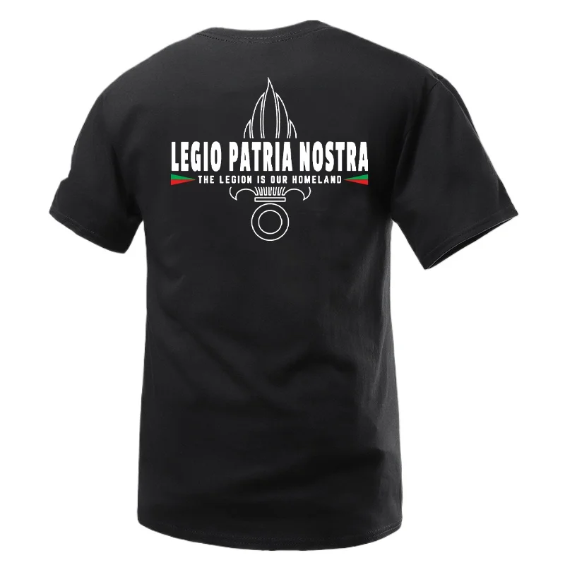 Camiseta estilo Legio Patria Nostra para hombre, camiseta informal de algodón de manga corta con cuello redondo, camiseta con gráfico temático de legionario para uso diario