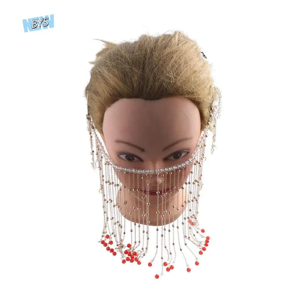 

Personality Temperament Ancient Style Hanging Ear Chain Hair Accessories Cover Face Jewelry Hanfu Headdress Tassel Veil