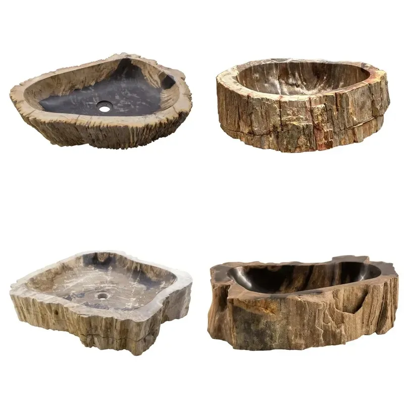 Indoor Natural Stone Bathtub Bathroom Sink Bali Petrochemical Wood Composite Stone Basin for Sale