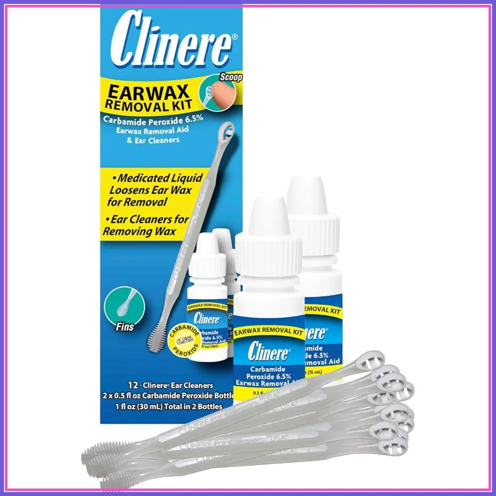 

Earwax Removal Kit: Safe & Gentle Cleaner with 12 Sticks, 2-Pack Drops, Instant Itch Relief