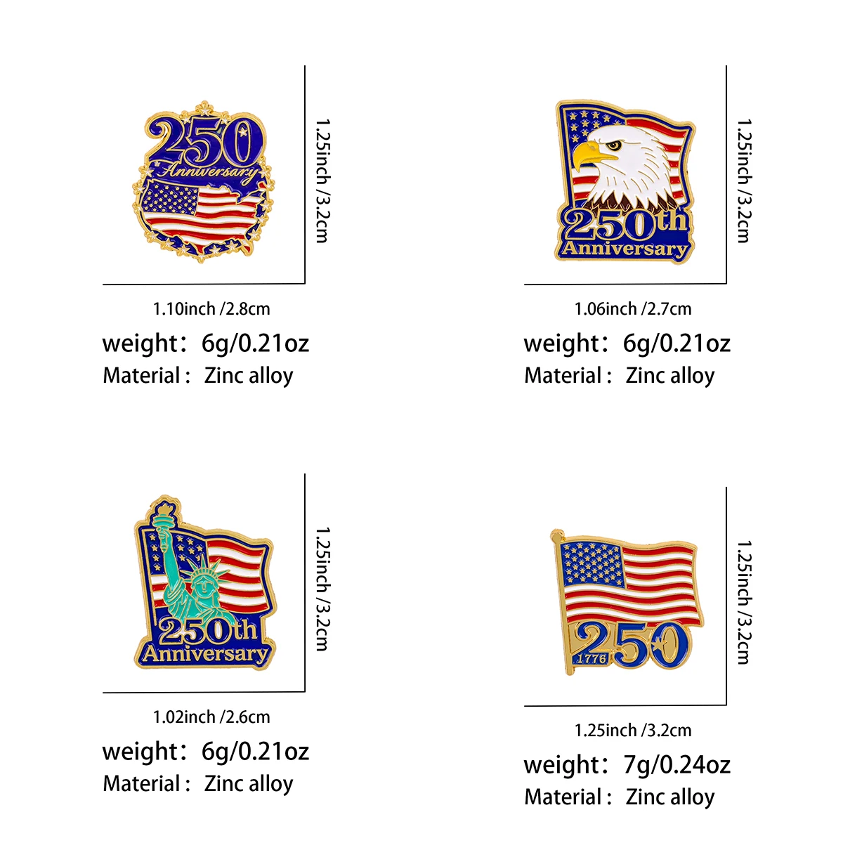 米国 250 周年記念イーグルラペルピンバックパック用エナメ - Women'S Eagles Accessories のレビューと価格