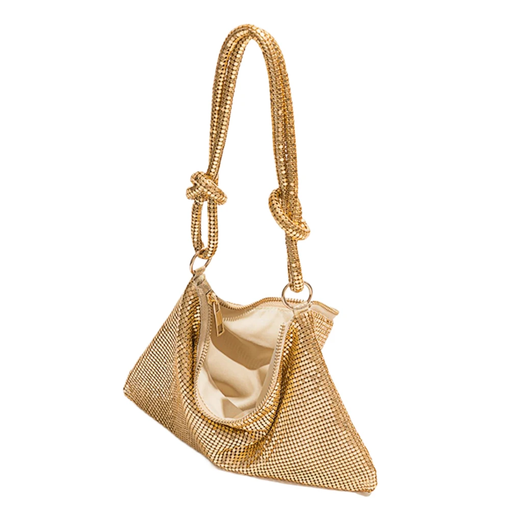 Bolso de mano de lentejuelas suaves con asa para mujer, bolso de mano brillante para fiesta de cena, monederos de boda, bolso de hombro femenino con axilas de diseñador