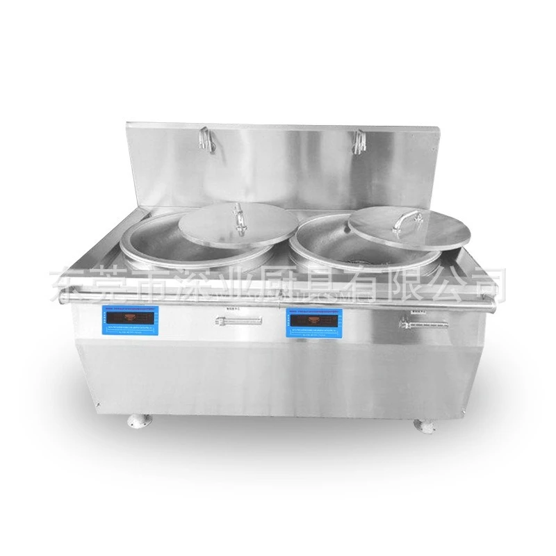 Commercial electromagnetic double-headed binocular large frying stove, high-power ship-specific fire-saving stove
