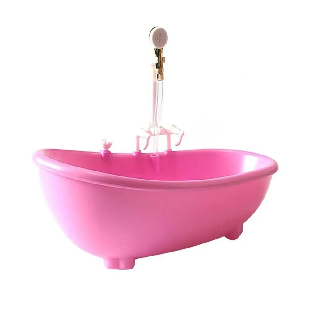 Spraying Water Kids Bathing Toys Dollhouse Furniture Plastic Tub 1:6 Scale Miniatures Electric Bathtub Doll Accessories