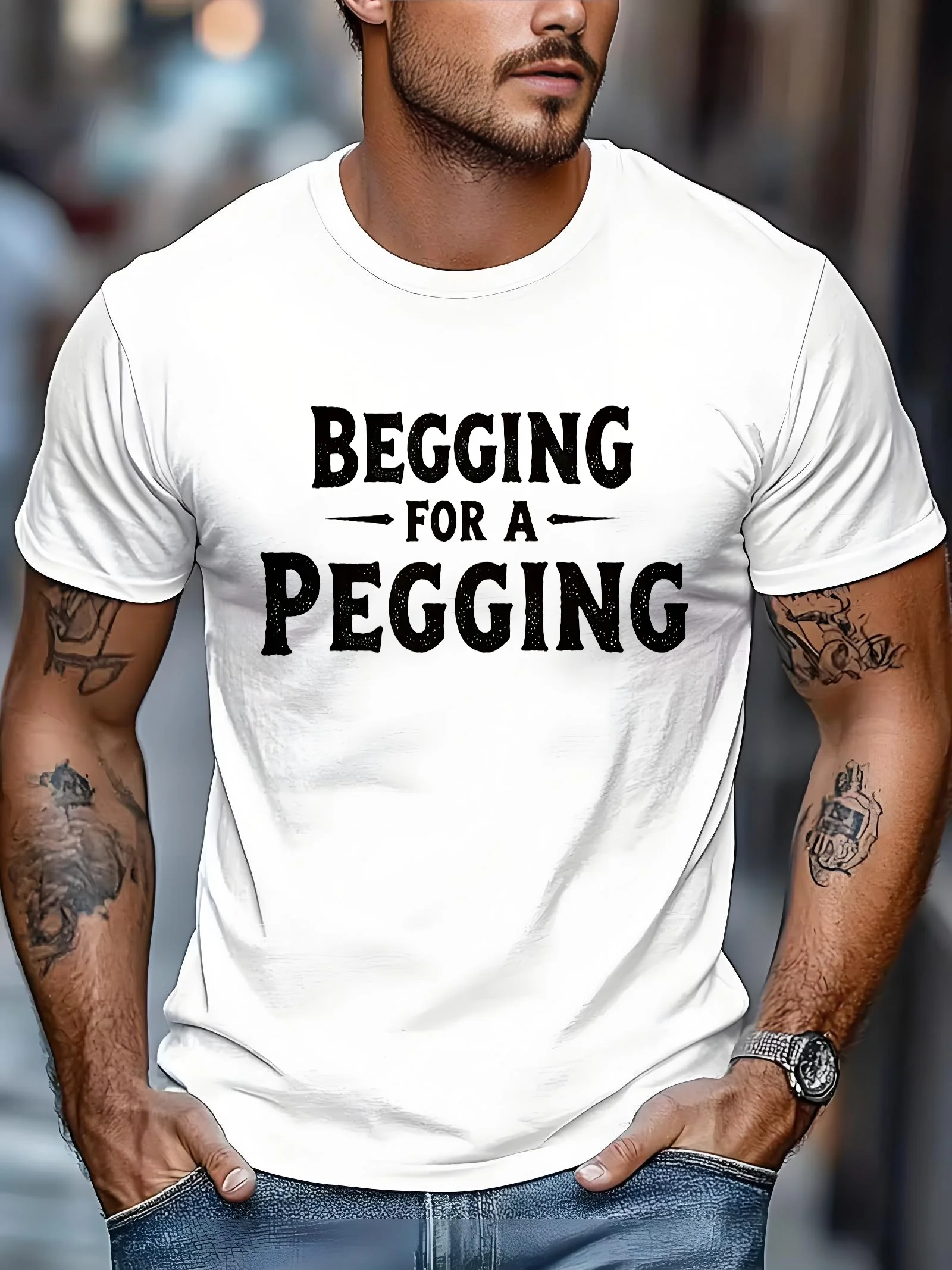 Men's outdoor casual sports T-shirt, men's casual sports short-sleeved T-shirt, print design