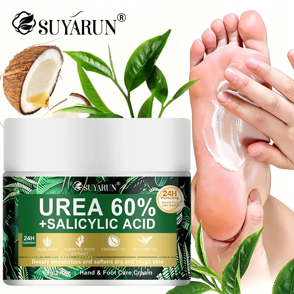 SUYARUN 60% Urea Foot Care Cream, suit for cracked heels and dry skin - deep moisturizing treatment, exfoliation, no blind spots
