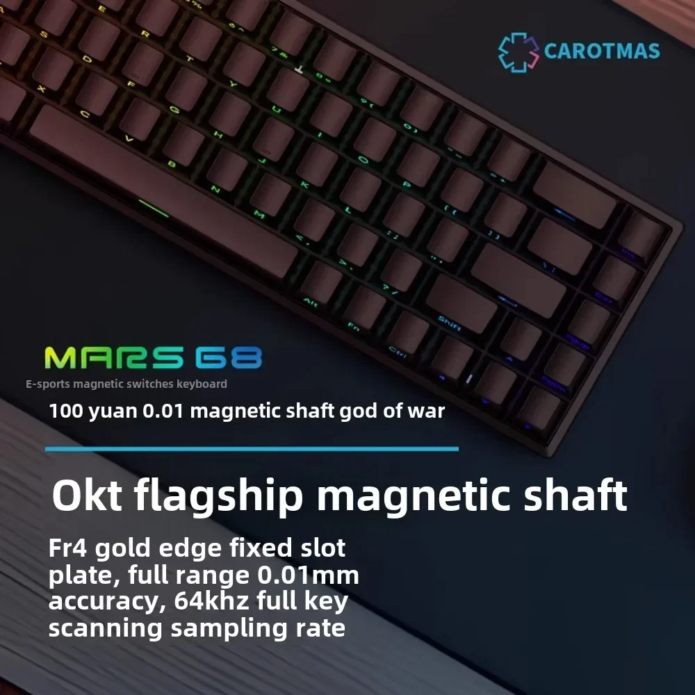 IROK Carotmas D Mars68 Pro Gaming Wireless Magnetic Mechanical Keyboard  8K Rapid Trigge 0.01mm Bluetooth Gamer Wired Keyboard