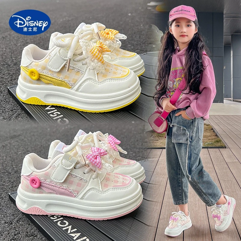 

Disney Girls' 2025 Low-Top Sneakers | Bow Detail with Soft Anti-Slip Sole, Fashion & Comfortable for Big Kids in Autumn