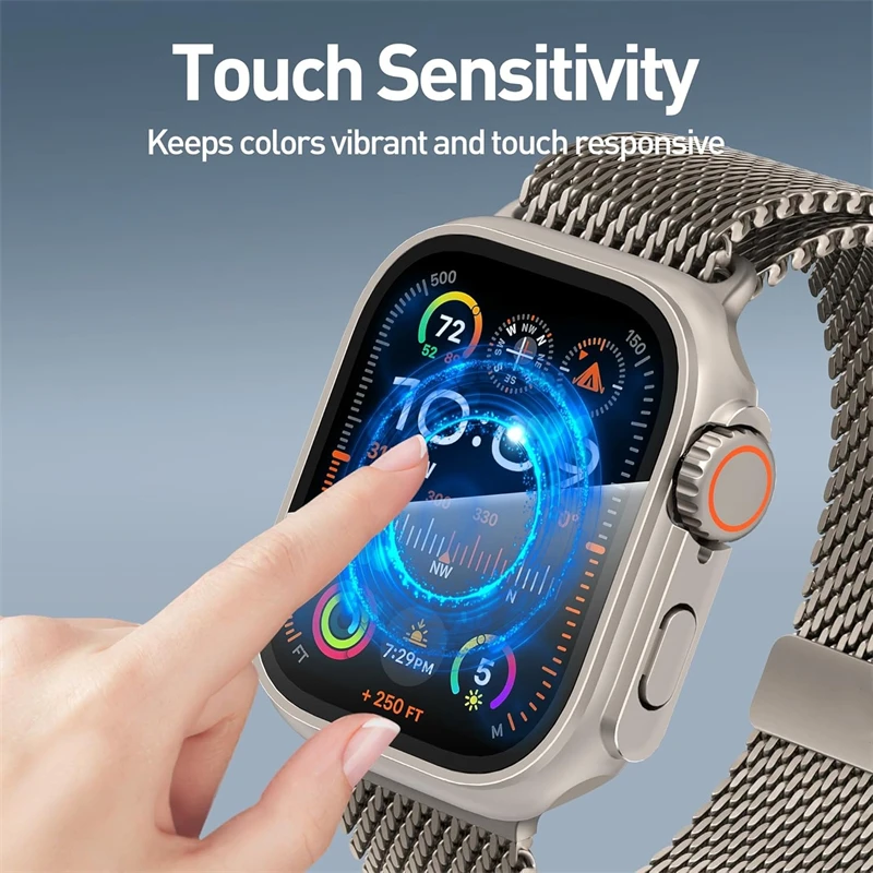 Glass+Case For Apple Watch Case 45mm 44mm 41mm 40mm 42mm 38mm Screen Protector Appearance Upgrade to Ultra iwatch 9 8 7 6 SE 5 3