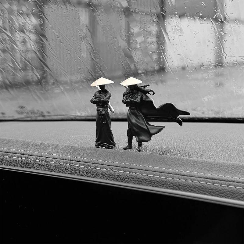 تمثال المبارز لوحة سيارة الديكور النمط الصيني الرجعية المبارز مصغرة تمثال تمثال مكتب مكتب منزلي الحلي #1