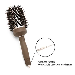 New Nano Technology Ionic Ceramic Hair Aluminum Brush Boar Bristle Hair Curly Comb Round Brushes For Hairdressing Salon