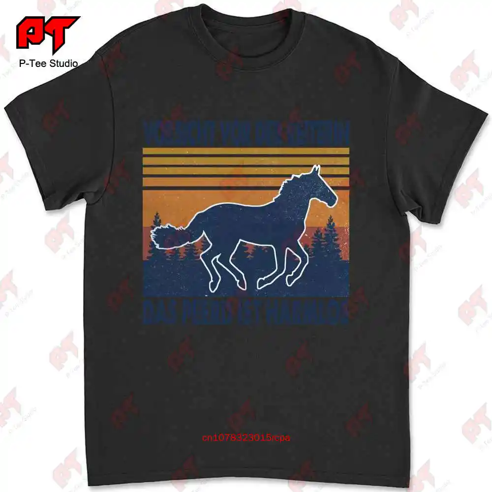 Horse Vorsicht Vor Der Reiterin Das Pferd Ist Harmlos T-shirt 9C9O