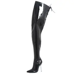 Over-the-Knee Boots 12CM Super High Heel Pointed toe Stiletto Crotch Long Shaft Boots Size 36-46