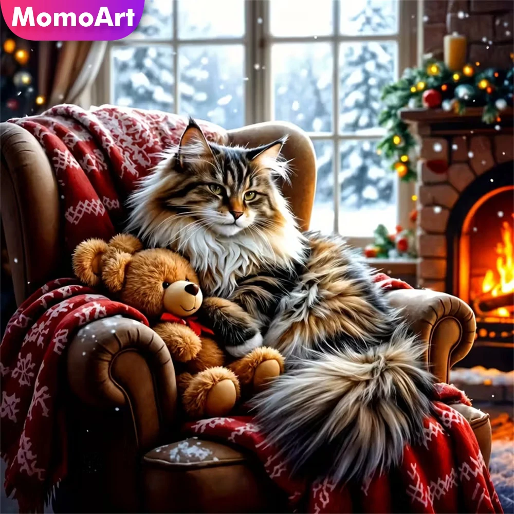 

Momoart Новое поступление Алмазная вышивка кошка животное DIY живопись медведь акриловые принадлежности для рукоделия Алмазная мозаика окно рождественские подарки