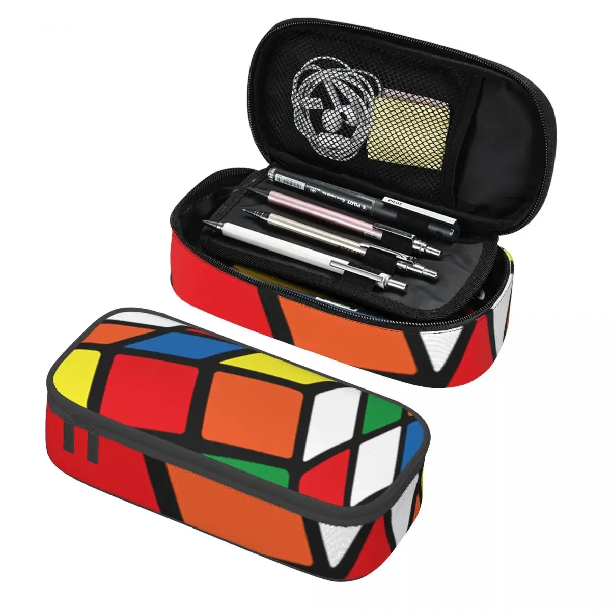 

Custom Melted Rubix Rubiks Kawaii Pencil Cases Girls Boys Large Storage Geometric Math Magic Pencil Box Students Stationery