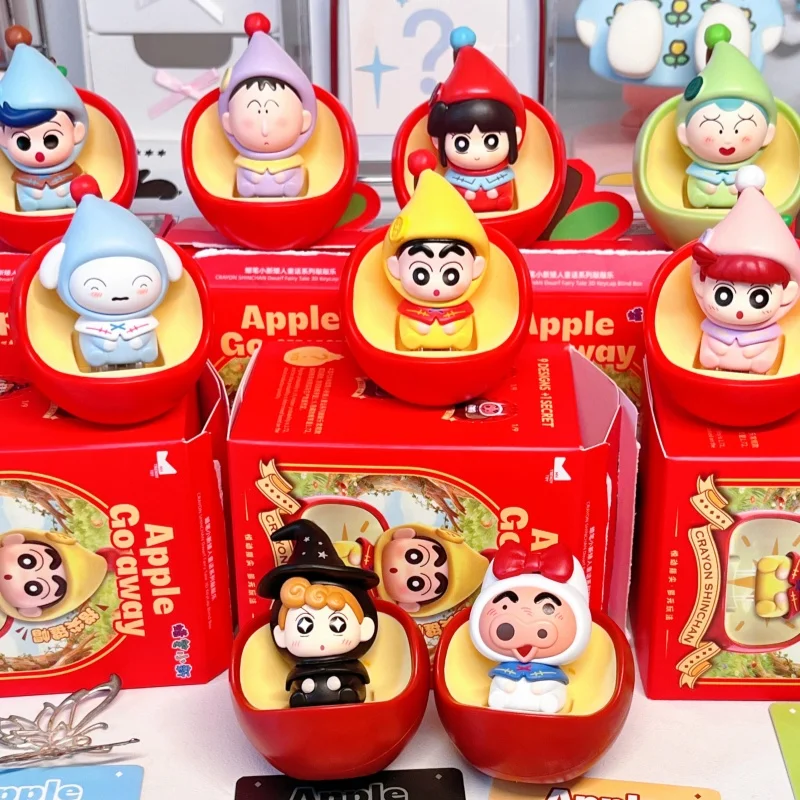 In Stock Crayon Shin-chan Buriburizaemon Dwarf Fairy Tale Series Keycap Pendant Blind Box Key Chain Collectible Ornament Gift