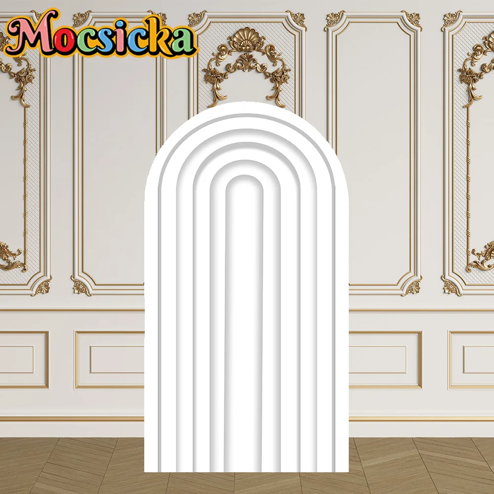 Mocsicka 2-Sided Arch Cover Solid Colour 3D-Style Decora Backdrop Baby Shower Arch Wall Baby Children 1st Birthday Party Prom