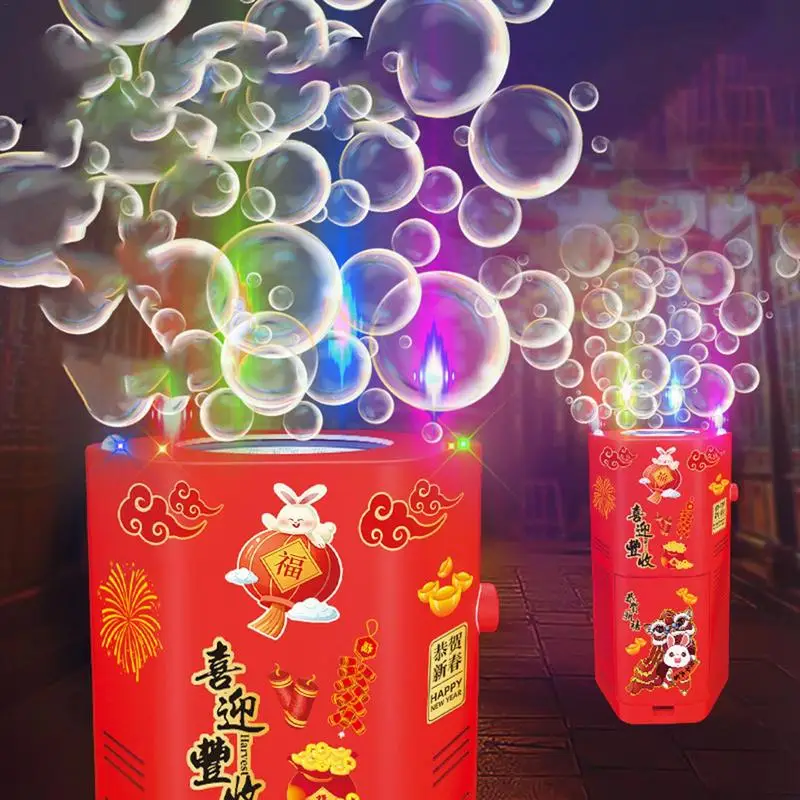 Firework Bubble Machine Electric Automatic Soap Rocket Bubbles Machine Kids Portable Outdoor Party Toy LED Light Blower Toys