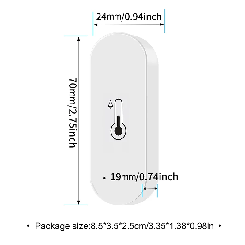 WiFi Smart Temperature Humidity Sensor Indoor Hygrometer Controller Monitoring Smart Home Security Work With Alexa Google Home