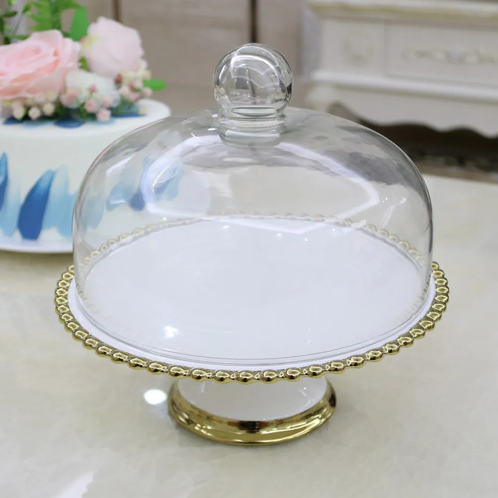 

Керамическая фруктовница с крышкой, высокая подставка, стильная десертница на ножке для свадеб, вечеринок, отелей, баров, кухонь, декоративный поднос для закусок