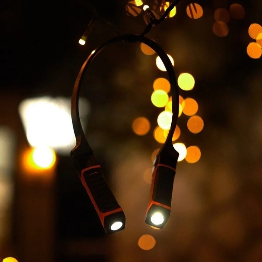 

Rechargeable LED Neck Light Bendable Arms Two Brightness Levels Reading Light Long-lasting Super Bright Book Light Night Running