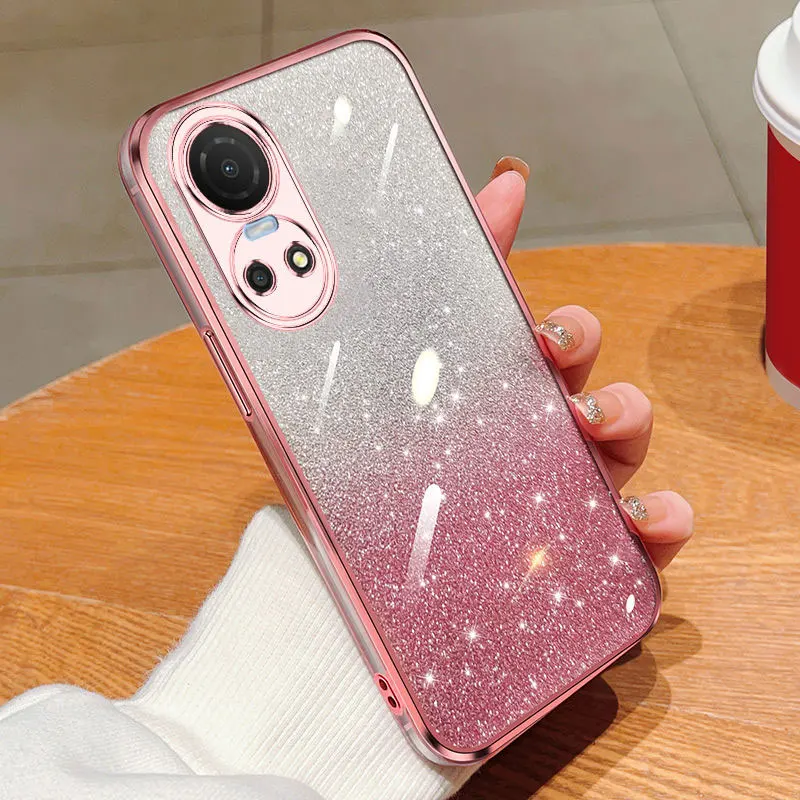 For Oppo Reno10 Case Oppo Reno10 Pro Luxury Electroplated Glitter OPPO RENO 10 Pro Case Soft TPU Bumper Clear Phone Back Cover