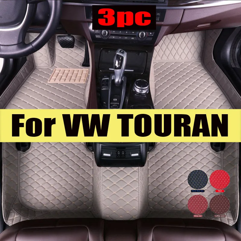 

Car Floor Mats For VW TOURAN 7-seat 2006-2015 2014 2013 2012 2011 Custom Auto Foot Pads Automobile Carpet Cover interior