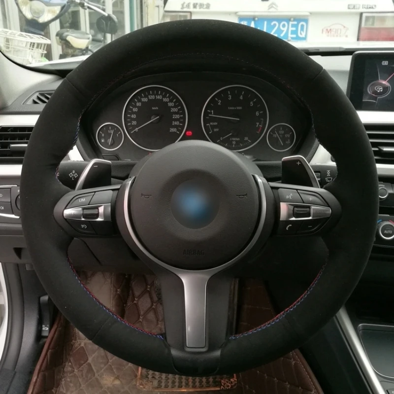 Hand Sewing Customized Hand-sewn Steering Wheel Cover for BMW M Sport F30 F31 F34 F20 F21 M135i M140i F45 F46 F22 F23 328