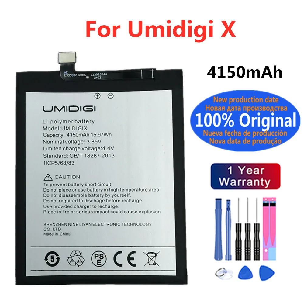 4150mAh Original Battery For UMI Umidigi X Mobile Phone Replacemen Bateria Fast Deliver