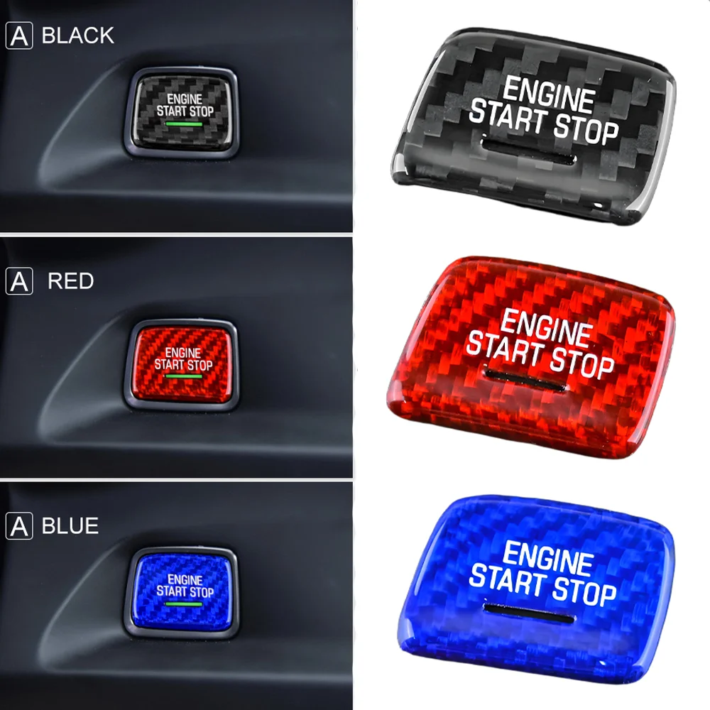 

Carbon Fiber Car Ignition Engine Start Switch Button Cover Decorative Sticker For Chevrolet Corvette 2014-2019 Camaro 2016-2020