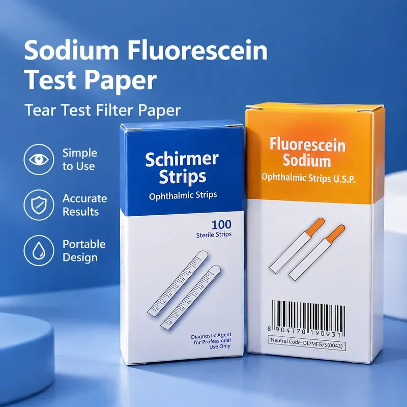 Fluorescein Sodium Ophthalmic Strips U.S.P 100 Sterile Strips for Corneal Staining Eye Surface Examination Diagnostic Use