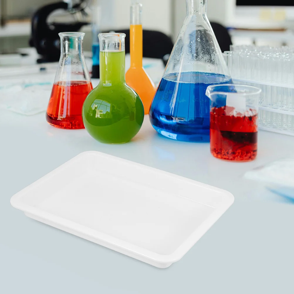 

4Pcs Lab Trays Acid Resistant Plastic Scientific Experiment Tray Chemical Containment Leakproof Laboratory Storage Tray