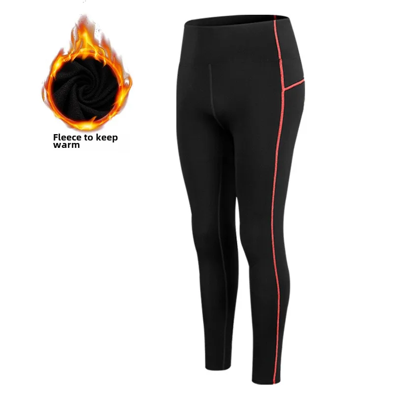 Pantalon de sport en velours pour femme, leggings à séchage rapide, pantalon de course, yoga, fitness, haute élasticité, extérieur, automne et hiver