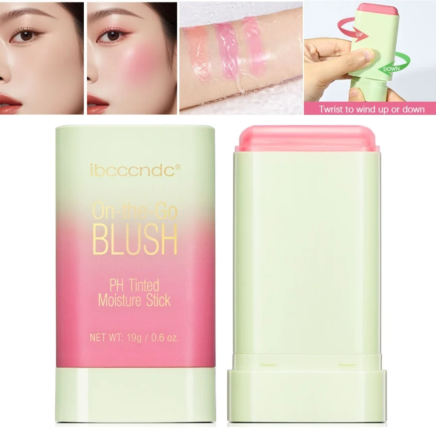Color Changing Powder Blusher Cream Lasting Waterproof Moisturizing Multi Functional Blush Stick Light feeling Facial Makeup