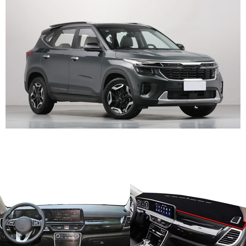 Car Styling For Kia Seltos 2019-2025 Dashboard Cover Mat Anti-Glare Dashmat Dash Board SunShade Carpet Protector Car Accessories