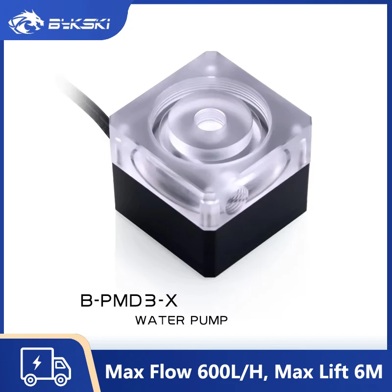 

Bykski DDC Pump DC12V Maximum Flow Lift 6 Meters 700L/H Radiator Size 62*62*53mm Support Combo Reservoir / PWM Speed Control