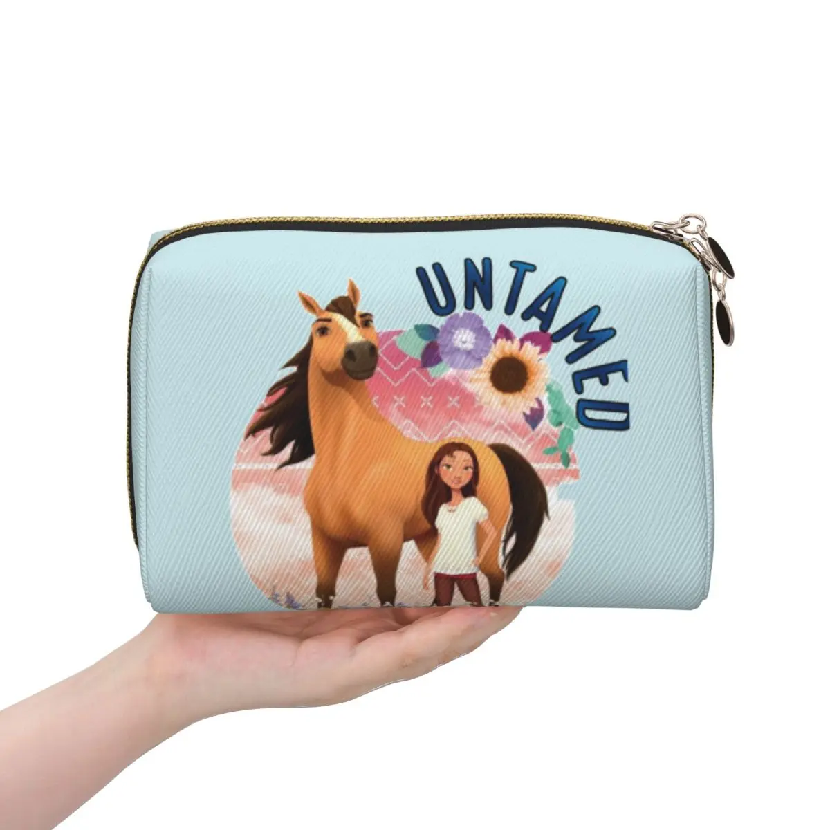 Untamed Spirit Riding Free Women Cosmetic Bag Travel Makeup Organizer Pouch Toiletry Storage Dopp Kit Box