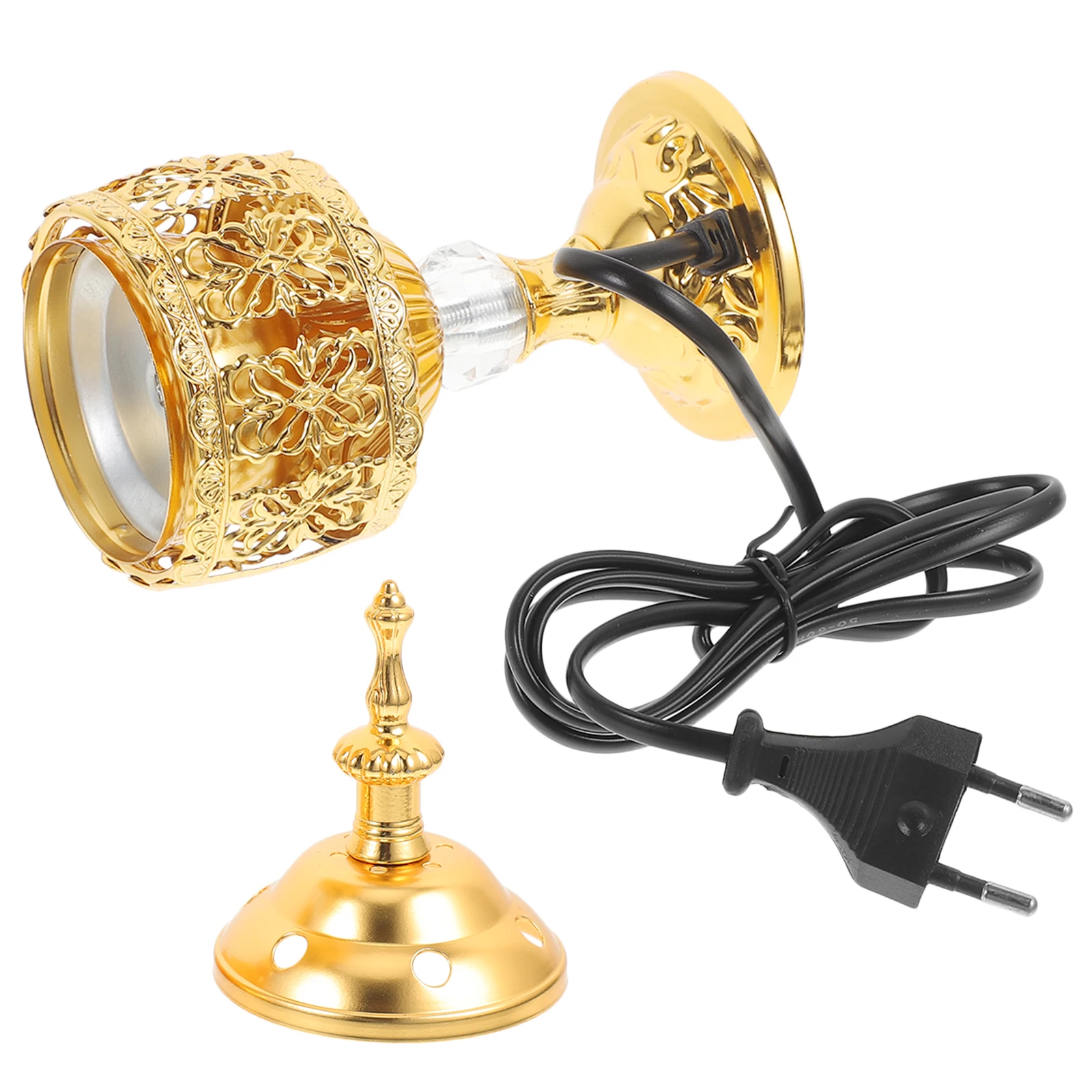 

Electric Incense Burner Middle Eastern Style Decorative Aroma Censer Plug In Home Office Yoga Room Vintage Metal Burner