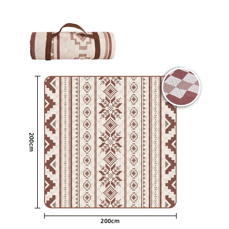 

200x200CM Waterproof Picnic Blanket Large Beach Blanket Outdoor Picnic Mat Beach Mat with Carrying Handle for Travel Camping