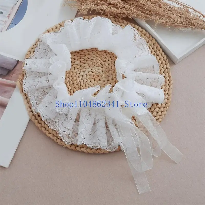 5asd Zartes abnehmbares viktorianisches Spitzenkragen-Set mit passenden Ärmeln, Kostümzubehör für Braut- oder