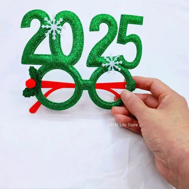 2025 Occhiali di Capodanno Felice Anno Nuovo Festa Photo booth Prop Ornamenti di Natale per bambini Regali Navidad Decorazione per feste di Capodanno