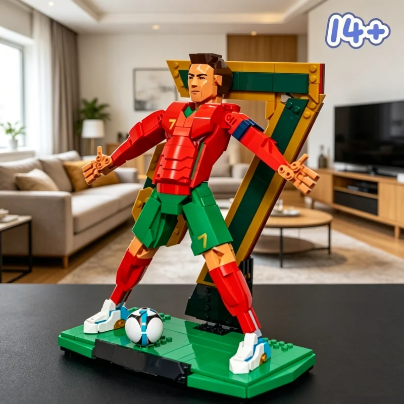 

Hot Sale 854PCS Popular Football Superstar Number 7 CR7 Aveiro Football Legend Building Block Puzzle Model Toys As Ornament Gift