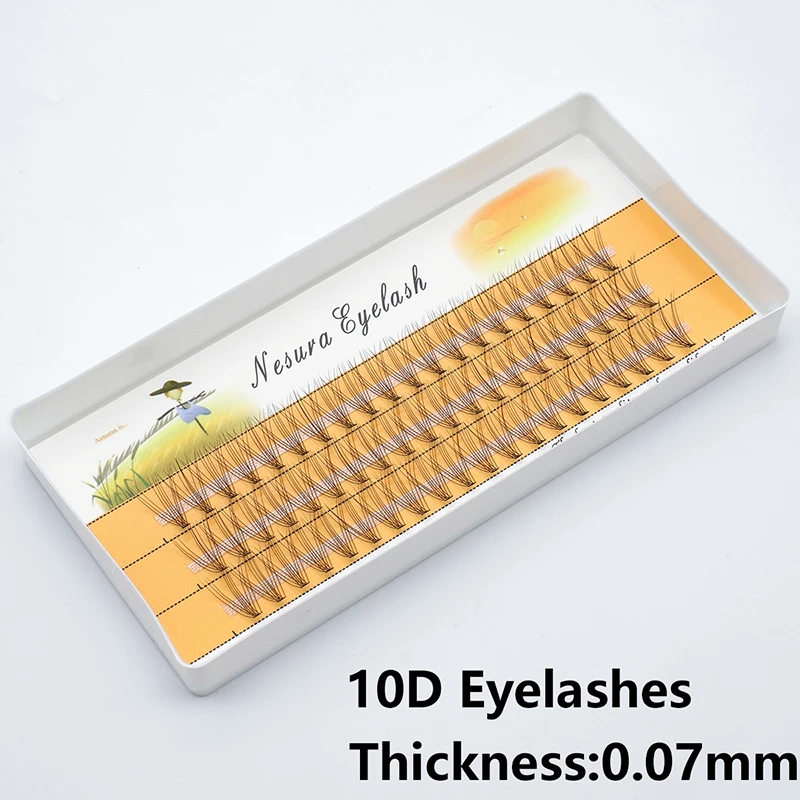 10D Cílios 60 pacotes/caixa Individual Cílios Cluster Natural Eyelash extensão Maquiagem Ferramentas Soft box Lashes atacado