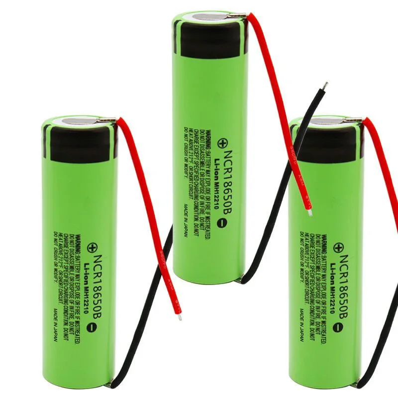 Original Panasonic 18650 battery 3.7v 3400mah ncr18650b rechargeable lithium battery 18650 battery+Panasonic 18650 DIY cable