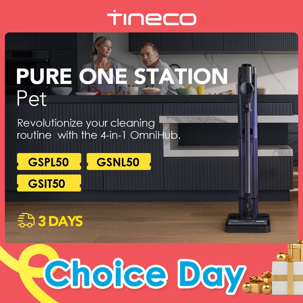 Tineco Pure ONE Station Pet Cordless Vacuum Cleaner 3L Auto Dust Base Smart Stick Powerful Suction & Lightweight ZeroTangl Brush